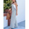 CUPSHE Womens Maxi Denim Jumpsuit Square Neck Sleeveless Casual Backless Loose Overall Jeans Wide Leg Long One Piece Jumpsuit(Light Blue)