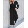 CUPSHE Women’s One Piece Jumpsuits V Neck Long Lantern Sleeve Overalls Wide Leg Pants High Waist Rompers Vacation Outfits(Black)