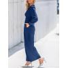 CUPSHE Women’s One Piece Jumpsuits V Neck Long Lantern Sleeve Overalls Wide Leg Pants High Waist Rompers Vacation Outfits(Navy Blue)
