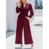 CUPSHE Women’s One Piece Jumpsuits V Neck Long Lantern Sleeve Overalls Wide Leg Pants High Waist Rompers Vacation Outfits(Wine)