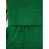 CUPSHE Women’s Romper Knit V Neck Short Sleeves Drawstring Waist Straight leg Outfit Casual Dressy(Emerald Green)