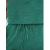 CUPSHE Women’s Romper Knit V Neck Short Sleeves Drawstring Waist Straight leg Outfit Casual Dressy(Teal Green)