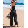 CUPSHE Women’s Romper V Neck Cami Keyhole Straight leg Jumpsuit Wide leg Outfit Casual Dressy(Black)