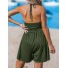 CUPSHE Women’s Rompers V Neck Halterneck Jumpsuits Sleeveless Backless Overall Wide Leg Outfit Casual Beach(Green)