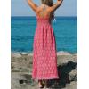 CUPSHE Women’s Ruching Smocking Jumpsuit Summer Slip V Neck Backless Maxi High Low(Dusty Pink)