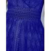 CUPSHE Women’s Ruching Smocking Jumpsuit Summer Slip V Neck Backless Maxi High Low(Royal Blue)