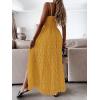 CUPSHE Women’s Ruching Smocking Jumpsuit Summer Slip V Neck Backless Maxi High Low(Yellow)