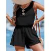 CUPSHE Womens Summer Casual Sleeveless Romper Overalls One Piece Jumpsuit Beach Cover Up Vacation Summer Outfits(Black)