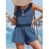 CUPSHE Womens Summer Casual Sleeveless Romper Overalls One Piece Jumpsuit Beach Cover Up Vacation Summer Outfits(Jean Blue)