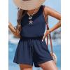 CUPSHE Womens Summer Casual Sleeveless Romper Overalls One Piece Jumpsuit Beach Cover Up Vacation Summer Outfits(Navy Blue)
