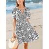CUPSHE Womens Summer Dresses 2025 V Neck Short Sleeve Flowy A-line Beach Vacation Dress with Pockets(Black)