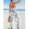 CUPSHE Womens Summer Jumpsuit Halter Casual Dressy Sleeveless One Piece Outfit Pockets Wide leg Pants Romper(Black Printed)