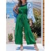 CUPSHE Womens Summer Jumpsuits Dressy One Piece Outfits Sleeveless Belted Overalls Rompers Wide Leg Pants Vacation Clothes(Green)