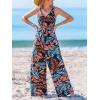 CUPSHE Women’s Summer Jumpsuits Sleeveless Tie Knot Wide Leg Long Pants Romper with Pockets(Orange)