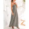 CUPSHE Womens Summer Maxi Dress Casual Sleeveless Square Neck Striped Beach Long Dress with Pockets(Black)