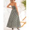 CUPSHE Womens Summer Maxi Dress Casual Sleeveless Square Neck Striped Beach Long Dress with Pockets(Black Beige Striped)