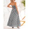 CUPSHE Womens Summer Maxi Dress Casual Sleeveless Square Neck Striped Beach Long Dress with Pockets(Black Striped)