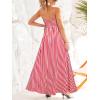 CUPSHE Womens Summer Maxi Dress Casual Sleeveless Square Neck Striped Beach Long Dress with Pockets(Red)