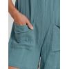 CUPSHE Women’s Summer Sleeveless Overall Adjustable Loose Jumpsuit Beach Romper Travel Vacation Outfits with Pockets(Blue)