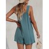CUPSHE Women’s Summer Sleeveless Overall Adjustable Loose Jumpsuit Beach Romper Travel Vacation Outfits with Pockets(Blue)