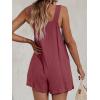 CUPSHE Women’s Summer Sleeveless Overall Adjustable Loose Jumpsuit Beach Romper Travel Vacation Outfits with Pockets(Brick Red)