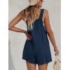 CUPSHE Women’s Summer Sleeveless Overall Adjustable Loose Jumpsuit Beach Romper Travel Vacation Outfits with Pockets(Dark Blue)
