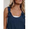CUPSHE Women’s Summer Sleeveless Overall Adjustable Loose Jumpsuit Beach Romper Travel Vacation Outfits with Pockets(Dark Blue)