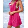 CUPSHE Women’s Summer Sleeveless Overall Adjustable Loose Jumpsuit Beach Romper Travel Vacation Outfits with Pockets(Fuchsia)