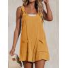 CUPSHE Women’s Summer Sleeveless Overall Adjustable Loose Jumpsuit Beach Romper Travel Vacation Outfits with Pockets(Ginger)