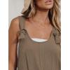 CUPSHE Women’s Summer Sleeveless Overall Adjustable Loose Jumpsuit Beach Romper Travel Vacation Outfits with Pockets(Light Brown)