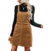 CUPSHE Faux Suede Mini Fall Dresses for Women Square Neck Pull Ring Zipper Front Pockets Wide Straps Casual Autumn Dress(Orange)