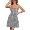 CUPSHE Women’s Casual Summer Dresses Sleeveless Spaghetti Strap Striped Lightweight Mini Sundress Beach Vacation Dress(Black Striped)