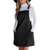 CUPSHE Women’s Corduroy Overall Dress Square Neck A Line Fall Pinafore Mini Dress with Pockets(Black)