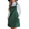 CUPSHE Women’s Corduroy Overall Dress Square Neck A Line Fall Pinafore Mini Dress with Pockets(Green)