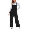 CUPSHE Womens Jumpsuit Corduroy Overalls Square Neck Sleeveless Wide Leg Jumpsuits Pockets Casual Outfit Loose Fall Romper(Black 2)