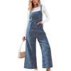 CUPSHE Womens Jumpsuit Corduroy Overalls Square Neck Sleeveless Wide Leg Jumpsuits Pockets Casual Outfit Loose Fall Romper(Blue Plaid)