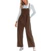 CUPSHE Womens Jumpsuit Corduroy Overalls Square Neck Sleeveless Wide Leg Jumpsuits Pockets Casual Outfit Loose Fall Romper(Brown 2)