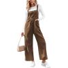 CUPSHE Womens Jumpsuit Corduroy Overalls Square Neck Sleeveless Wide Leg Jumpsuits Pockets Casual Outfit Loose Fall Romper(Brown)
