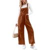 CUPSHE Womens Jumpsuit Corduroy Overalls Square Neck Sleeveless Wide Leg Jumpsuits Pockets Casual Outfit Loose Fall Romper(Orange Brown)