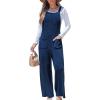 CUPSHE Women’s Jumpsuit Sleeveless Square Neck Straight Leg One Piece Romper Casual Beach Vacation(Navy)