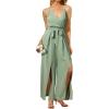 CUPSHE Women’s Jumpsuits Floral Tropical Wide Leg Jumpsuit Sleeveless Overall V Neck Outfit Casual(Green)