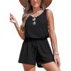 CUPSHE Womens Summer Casual Sleeveless Romper Overalls One Piece Jumpsuit Beach Cover Up Vacation Summer Outfits(Black)