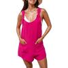 CUPSHE Women’s Summer Sleeveless Overall Adjustable Loose Jumpsuit Beach Romper Travel Vacation Outfits with Pockets(Fuchsia)