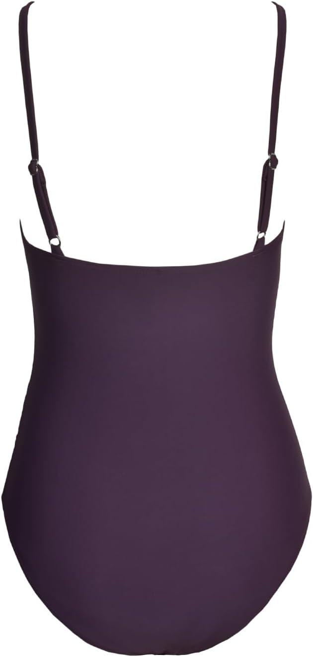 imageCUPSHE Womens One Piece Swimsuit Tummy Control V Neck Bathing SuitsTwilight Purple