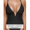 CUPSHE Women Swimsuit One Piece Bathing Suit Deep V Neck Crisscross Back Adjustable Strap(Black)