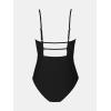CUPSHE Women Swimsuit One Piece Bathing Suit Square Neck Cutout Back Tummy Control with Adjustable Spaghetti Straps(Black)