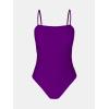 CUPSHE Women Swimsuit One Piece Bathing Suit Square Neck Cutout Back Tummy Control with Adjustable Spaghetti Straps(Deep Violet)