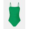 CUPSHE Women Swimsuit One Piece Bathing Suit Square Neck Cutout Back Tummy Control with Adjustable Spaghetti Straps(Forest Green)