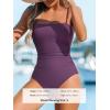 CUPSHE Women Swimsuit One Piece Bathing Suit Square Neck Cutout Back Tummy Control with Adjustable Spaghetti Straps(Grape Purple)