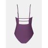 CUPSHE Women Swimsuit One Piece Bathing Suit Square Neck Cutout Back Tummy Control with Adjustable Spaghetti Straps(Grape Purple)